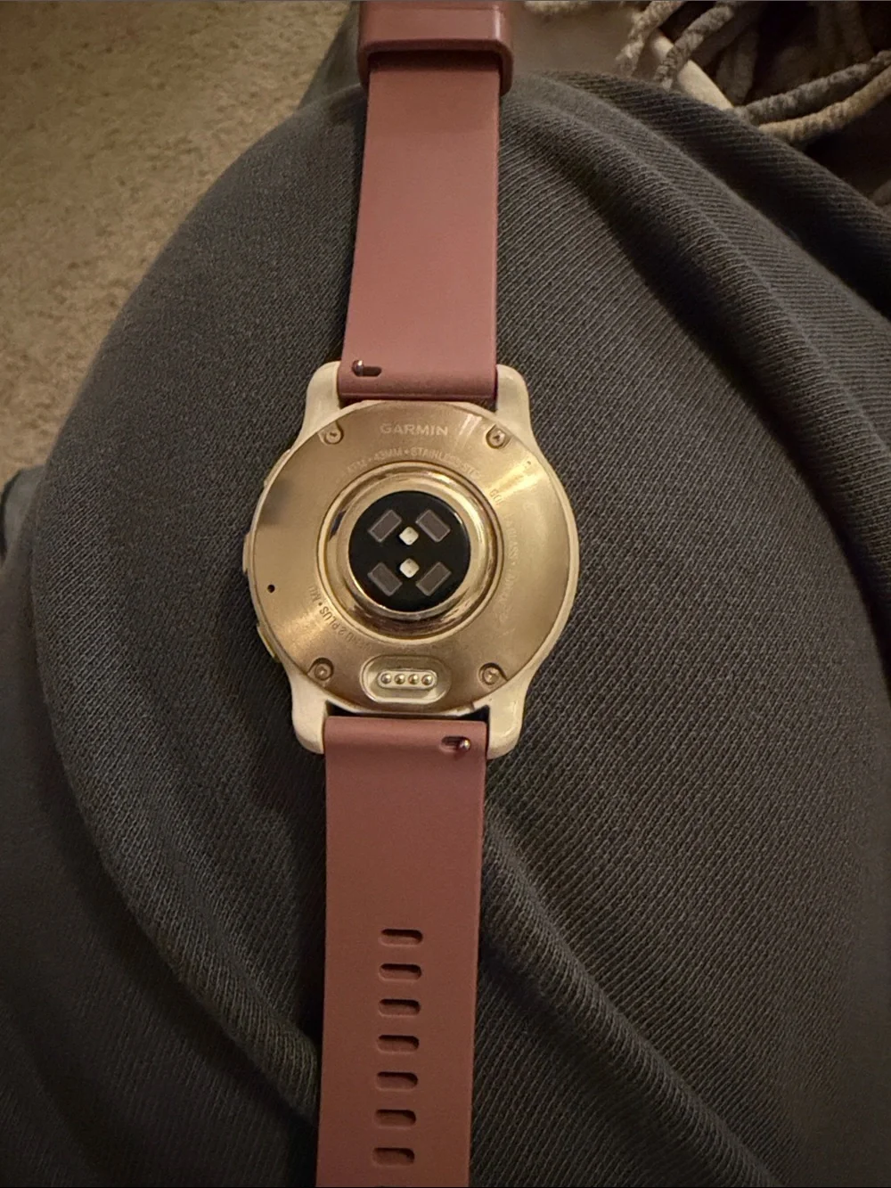 garmin Gold Case Smartwatch with Rose Pink Silicone Band